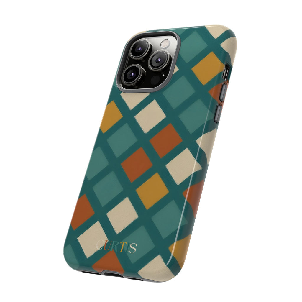 Diamond Harmony Tough Phone Case — Teal Dream Collection Shockproof iPhone Cover