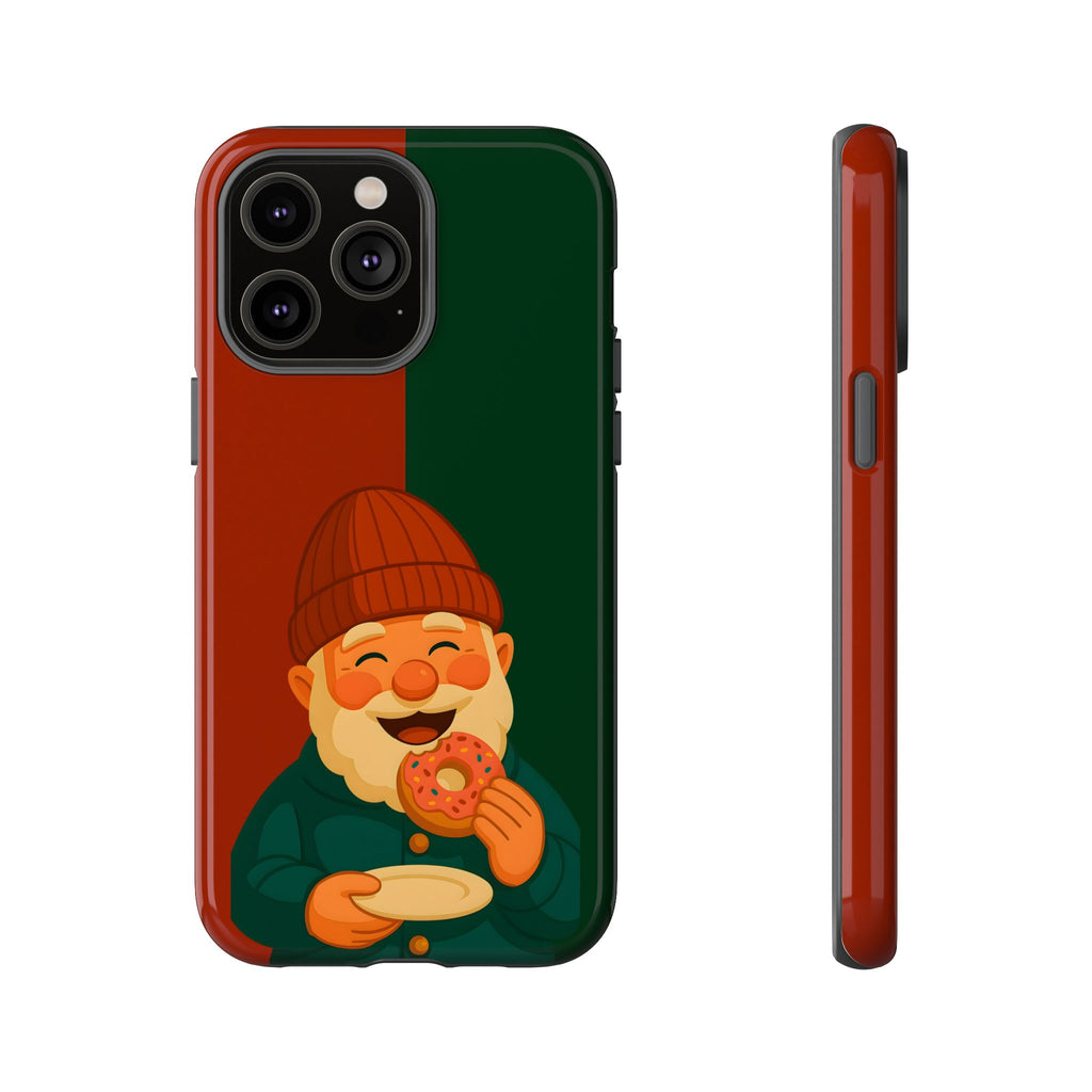 Tough Phone case with a Christmas-themed design of a gnom