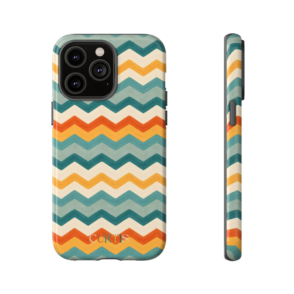 Steady Zigzag Tough Phone Case — Teal Dream Collection Shockproof iPhone Cover