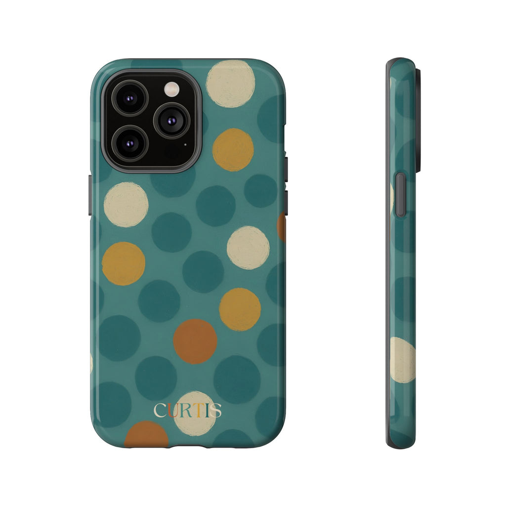 Quiet Dots Tough Phone Case — Teal Dream Collection Shockproof iPhone Cover
