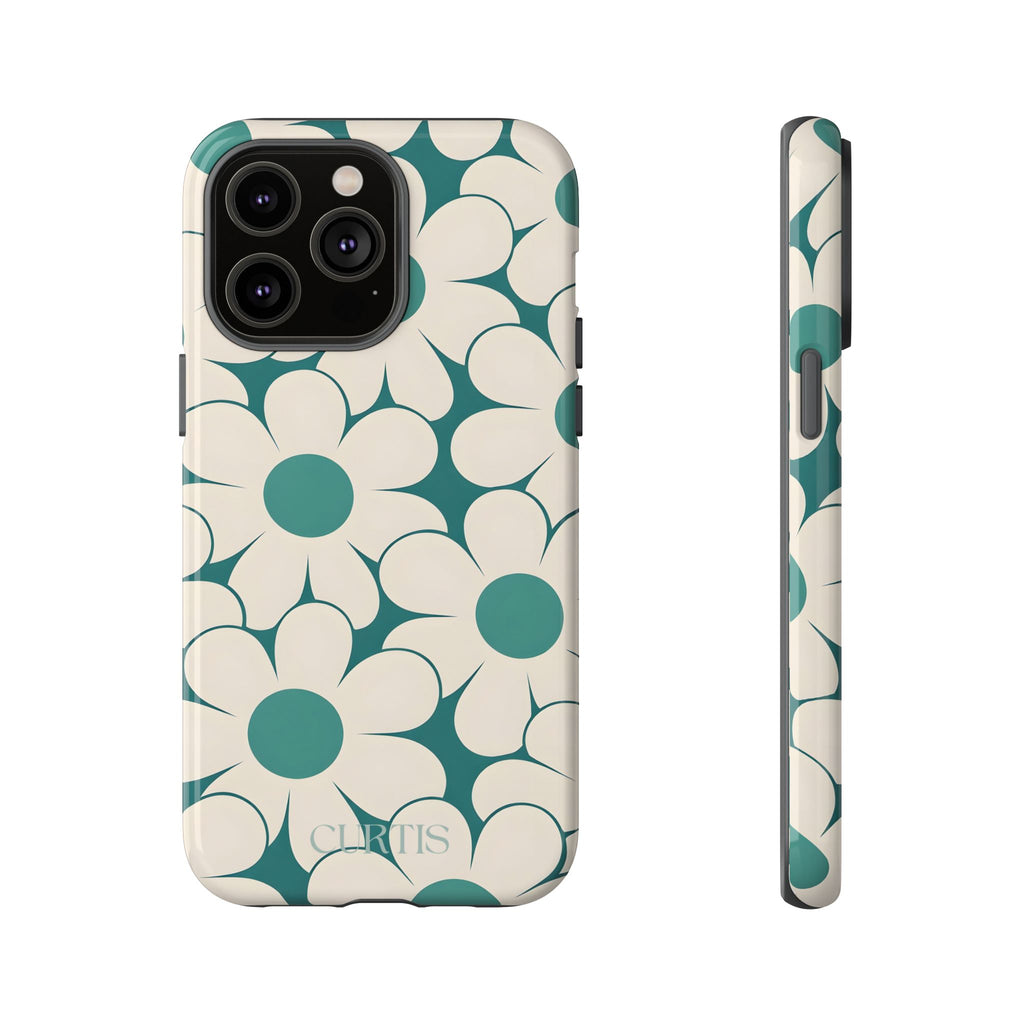Blossom Dreams Tough Phone Case — Transformative Teal Shockproof iPhone Cover