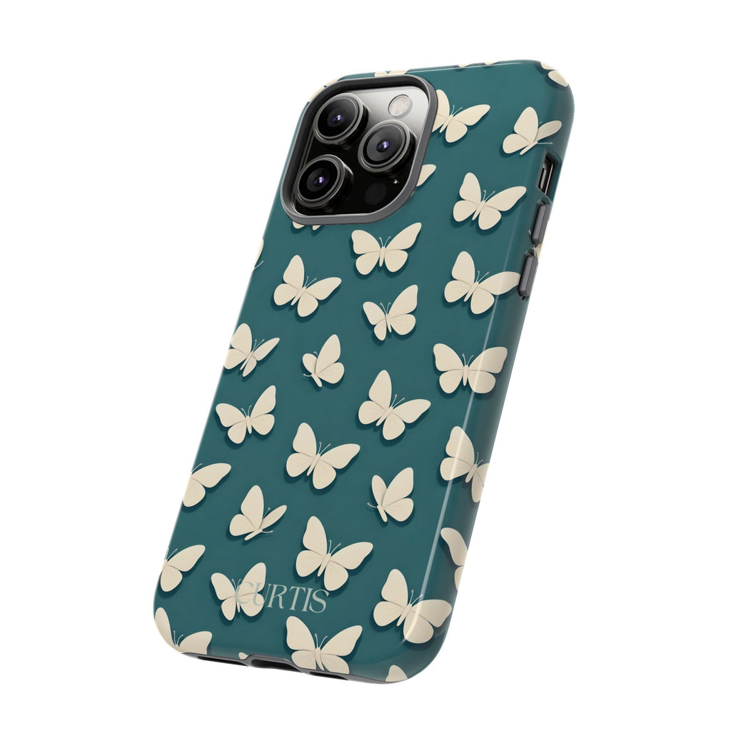 Wings of Serenity Tough Phone Case — Transformative Teal Shockproof iPhone Cover
