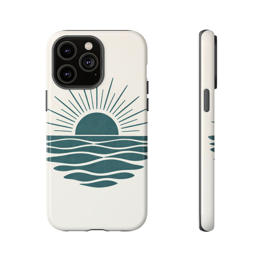 Ocean Sunset Tough Phone Case — Transformative Teal Shockproof iPhone Cover