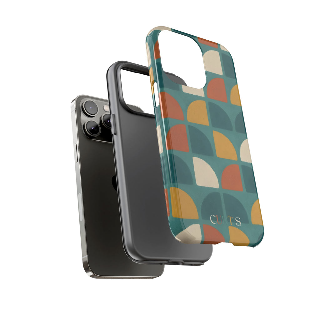 Quiet Geometry Tough Phone Case — Teal Dream Collection Shockproof iPhone Cover