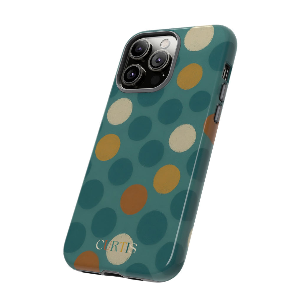 Quiet Dots Tough Phone Case — Teal Dream Collection Shockproof iPhone Cover