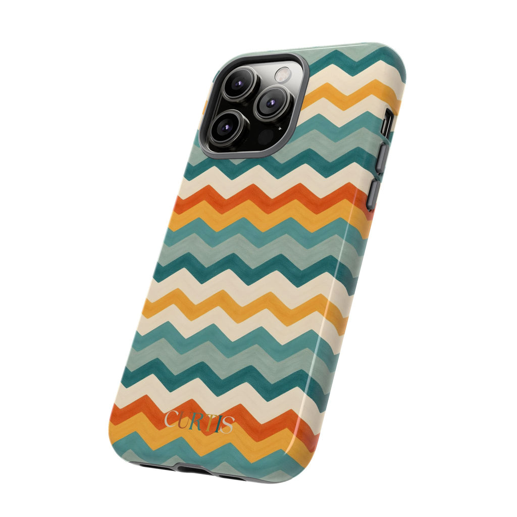 Steady Zigzag Tough Phone Case — Teal Dream Collection Shockproof iPhone Cover