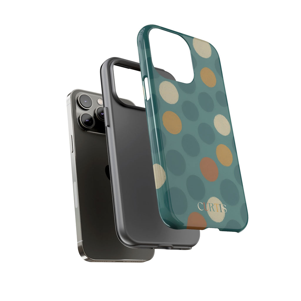 Quiet Dots Tough Phone Case — Teal Dream Collection Shockproof iPhone Cover
