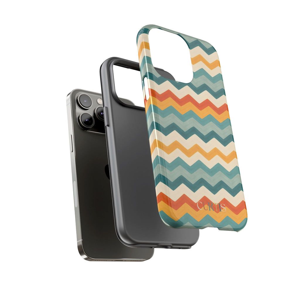 Steady Zigzag Tough Phone Case — Teal Dream Collection Shockproof iPhone Cover