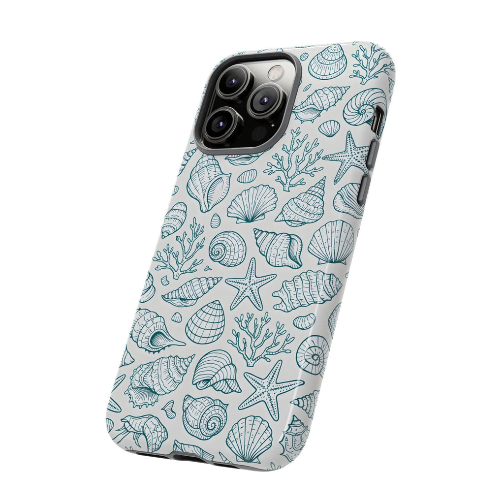 Coastal Seashell Tough Phone Case — Transformative Teal Shockproof iPhone Cover