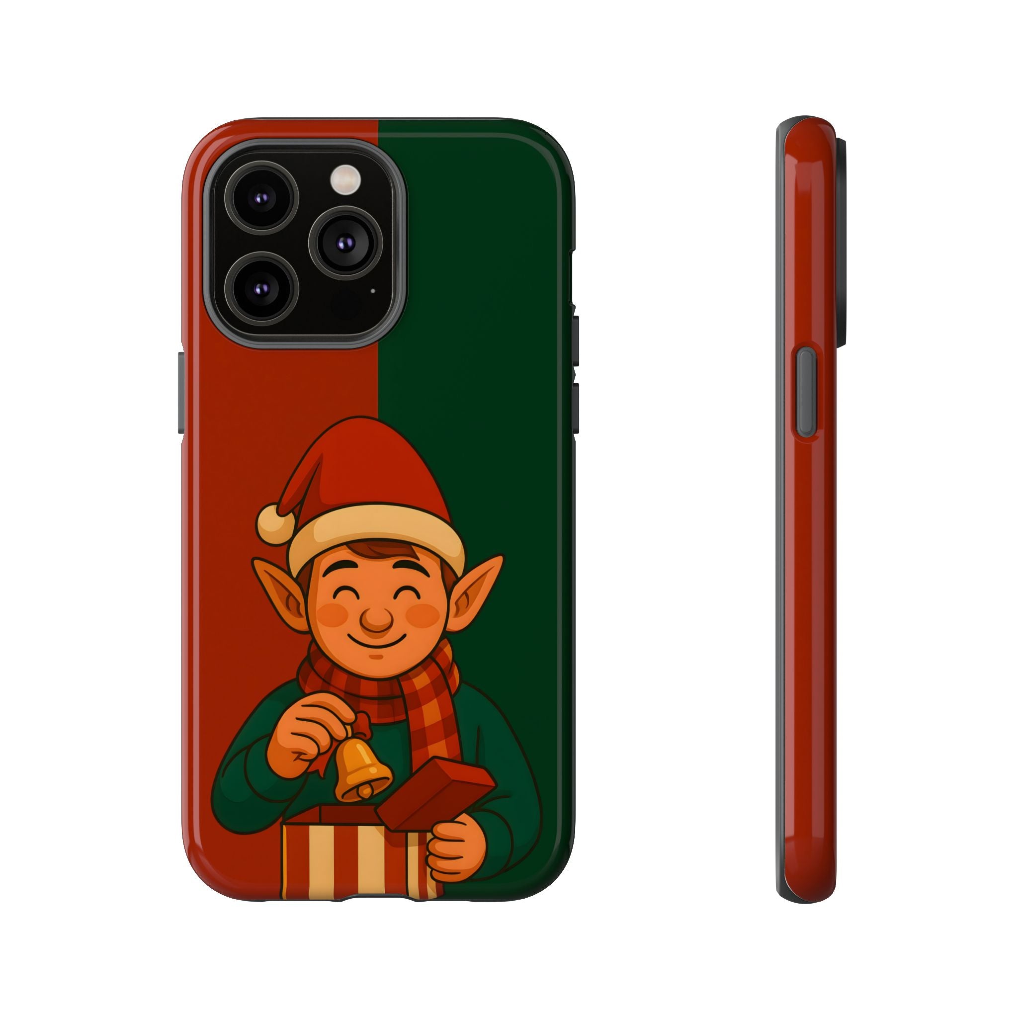 Christmas Tough Phone case with a cartoon elf design