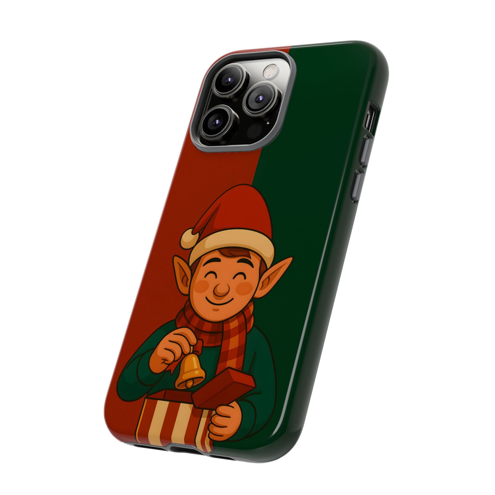Christmas Tough Phone case with a cartoon elf design