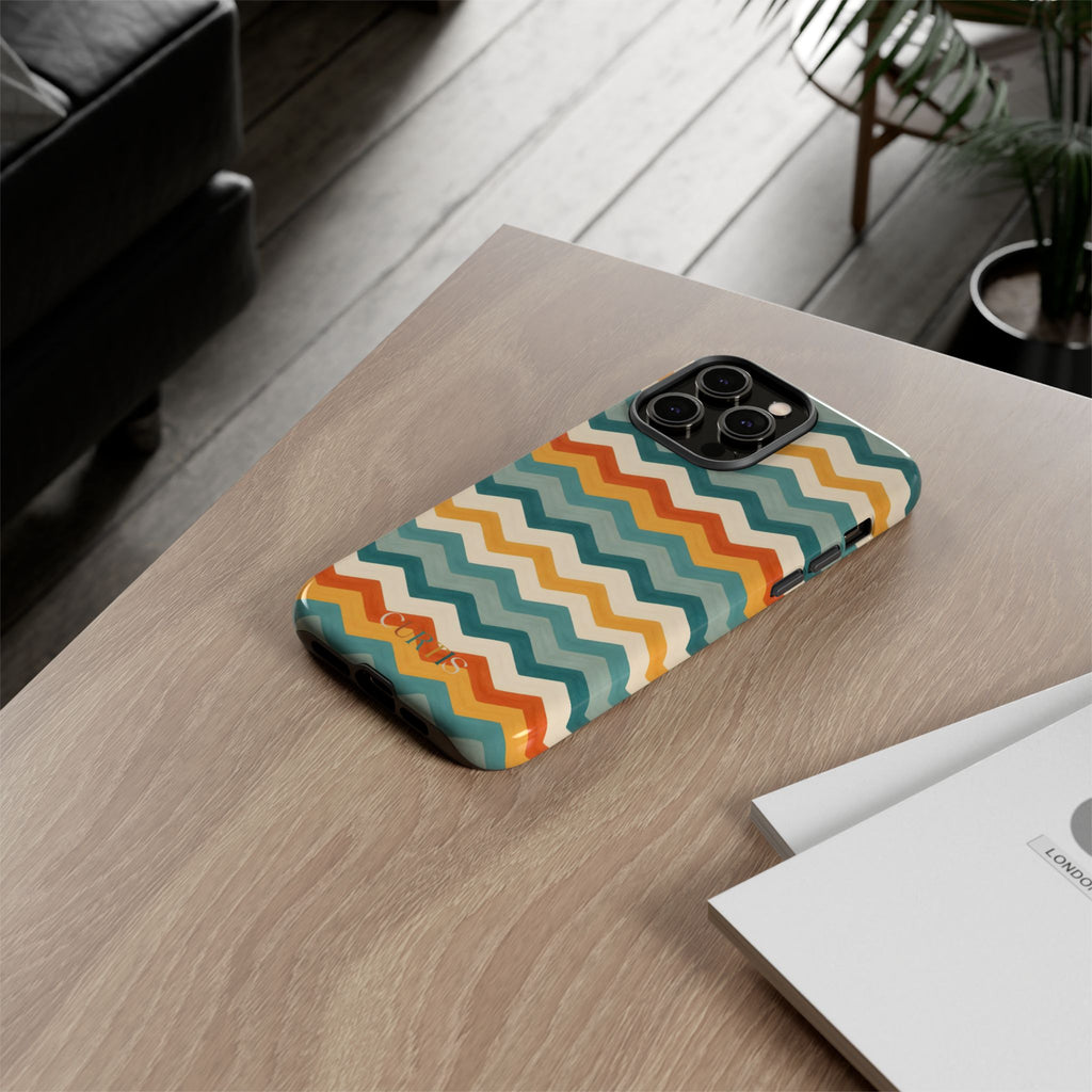 Steady Zigzag Tough Phone Case — Teal Dream Collection Shockproof iPhone Cover