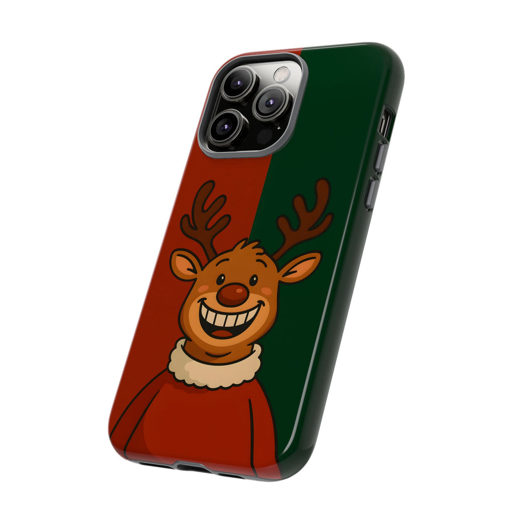 Christmas Tough Phone case with a reindeer design