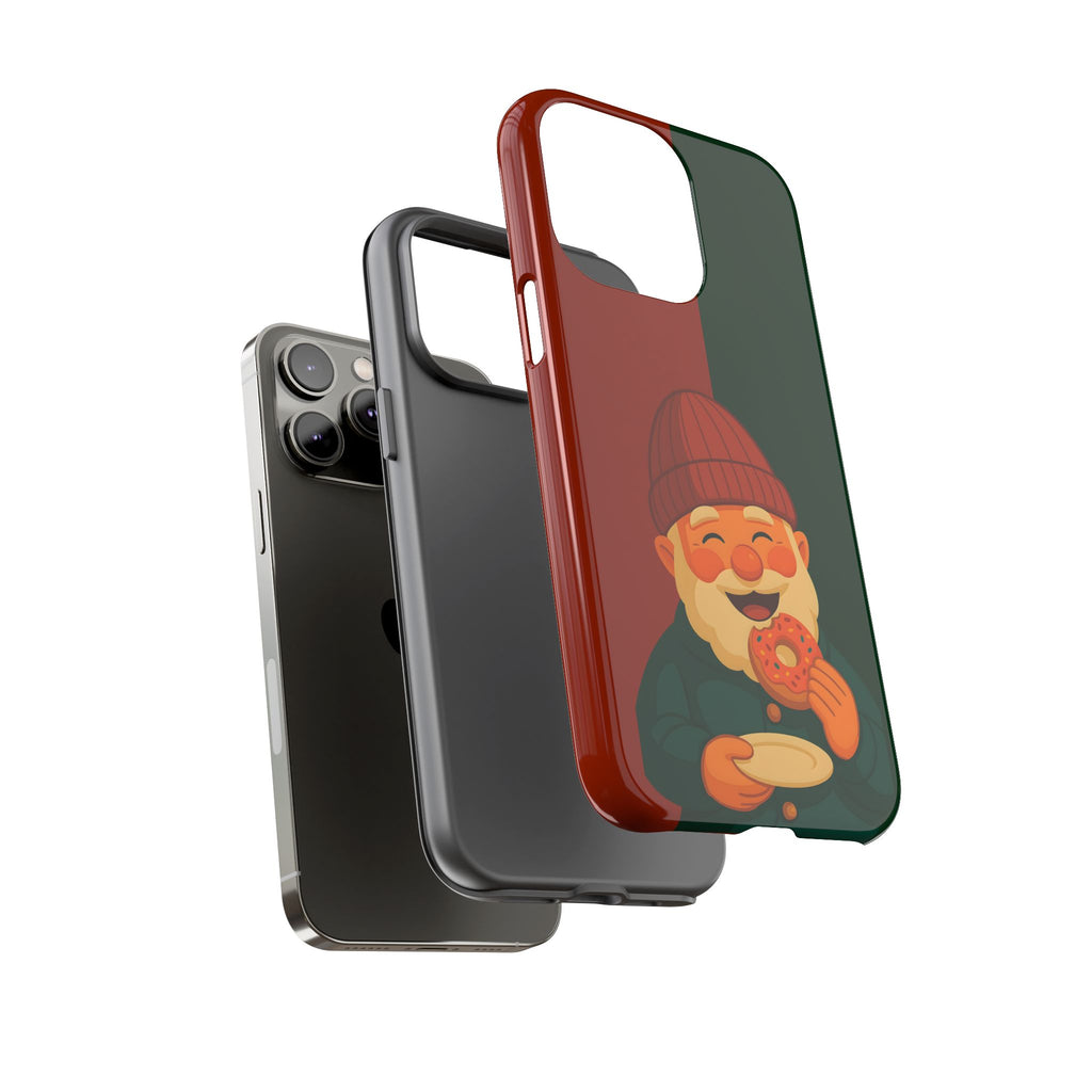 Tough Phone case with a Christmas-themed design of a gnom