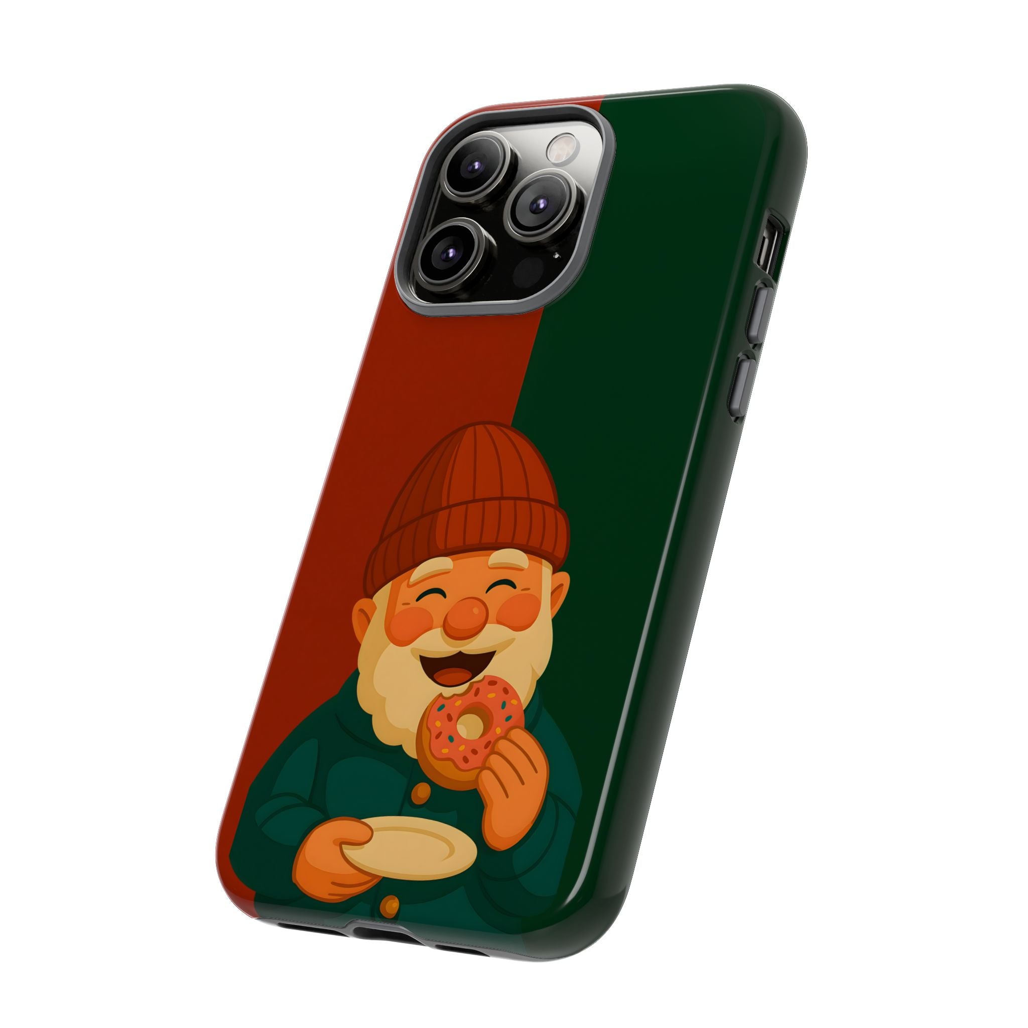 Tough Phone case with a Christmas-themed design of a gnom