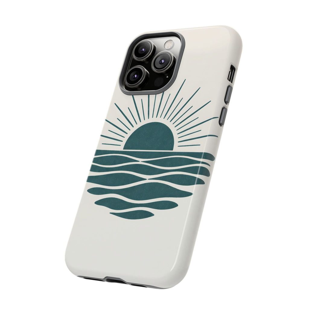 Ocean Sunset Tough Phone Case — Transformative Teal Shockproof iPhone Cover