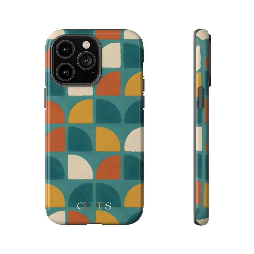 Quiet Geometry Tough Phone Case — Teal Dream Collection Shockproof iPhone Cover