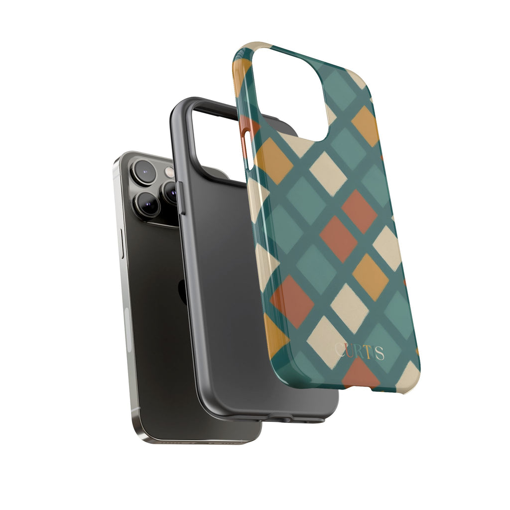 Diamond Harmony Tough Phone Case — Teal Dream Collection Shockproof iPhone Cover