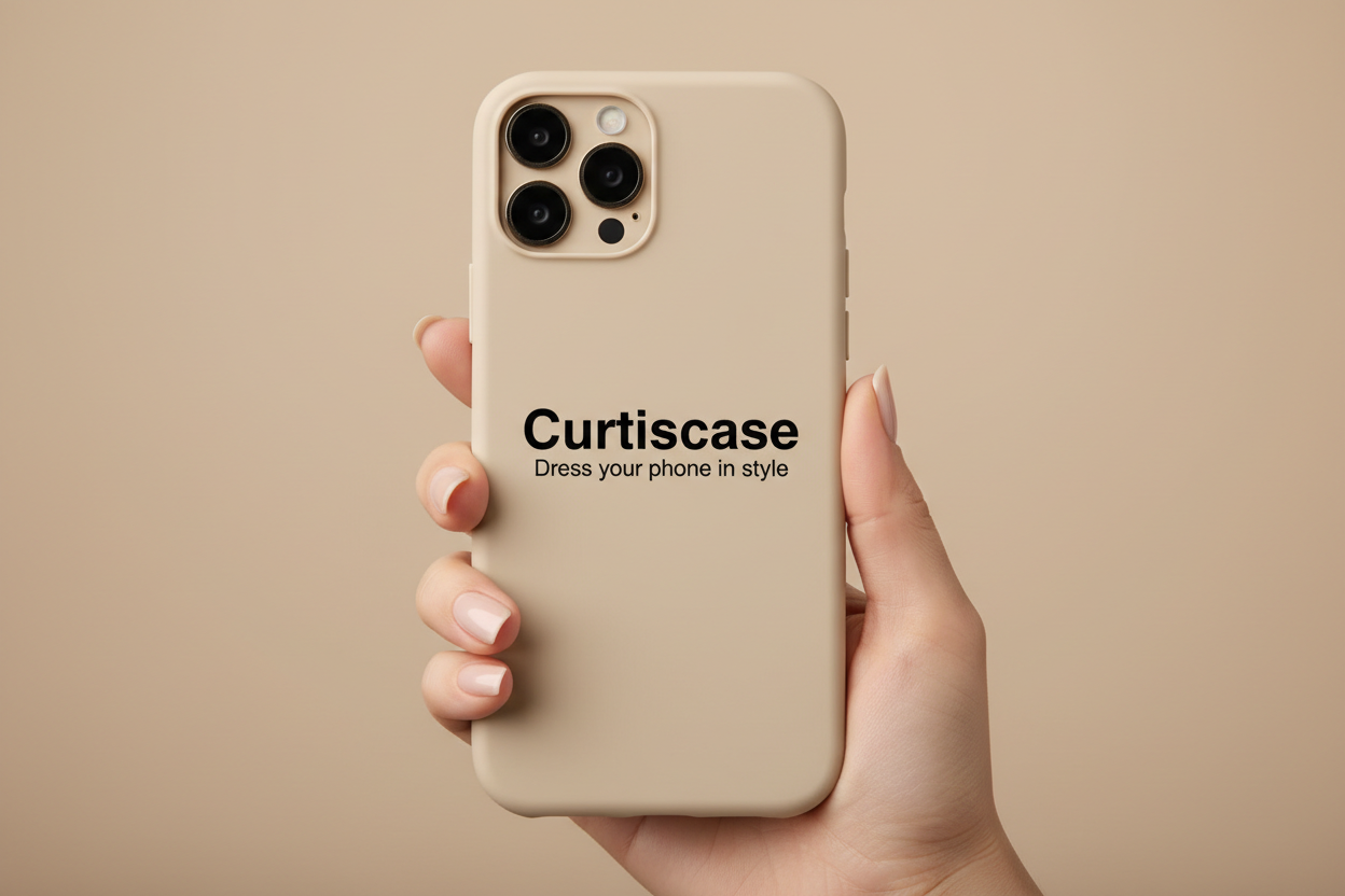 Minimalism phone case with the brand name Curtiscase